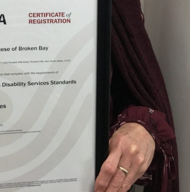 CatholicCare Disability Futures receives Certificate of Registration under the New South Wales Disability Services Standards