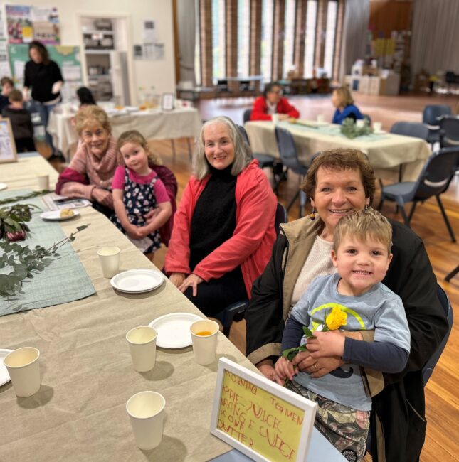 Generations connect over juice and scones